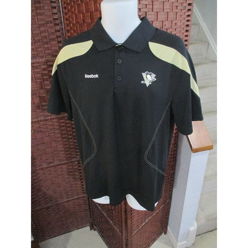 Men's Reebok Pittsburgh Penguins Polo Shirt Size Medium NHL Hockey